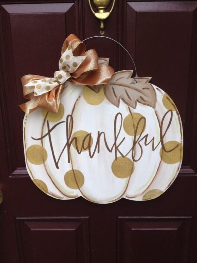 Autumn Pumpkin Gold Dots