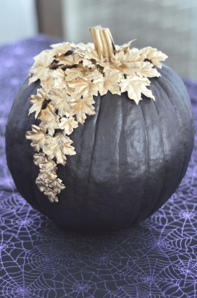 Dark Gold Pumpkin Webs