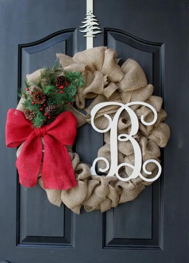 Forest Red Ribbon Wreath