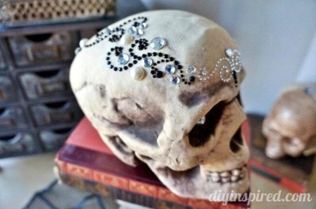 Bejeweled Skull Canvas