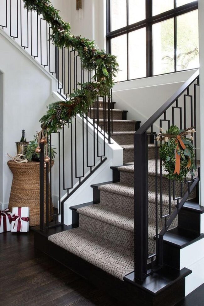 Green Garlands Metallic Staircase