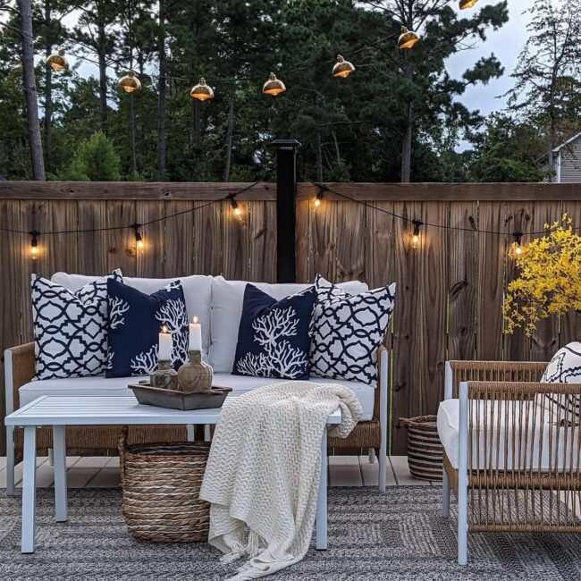 Navy Wicker Deck