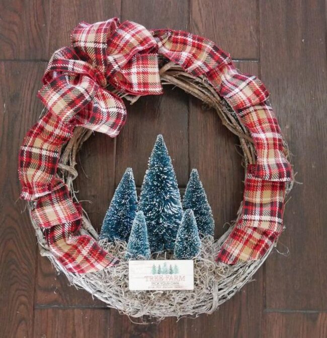 Winter Forest Plaid Wreath