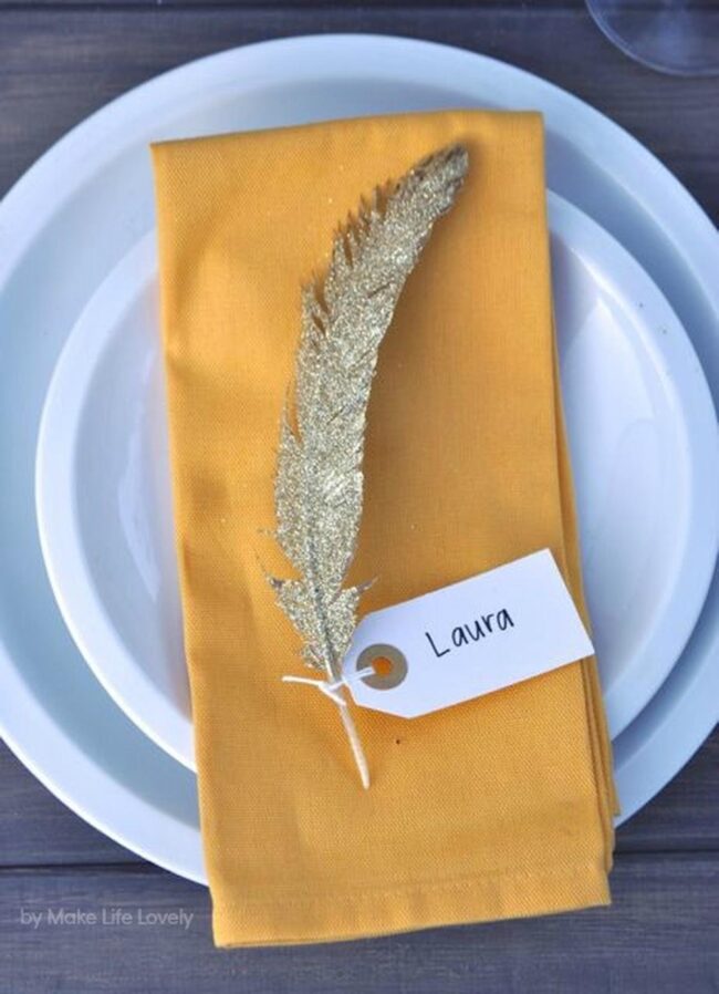 Gold Feather Table Ensemble