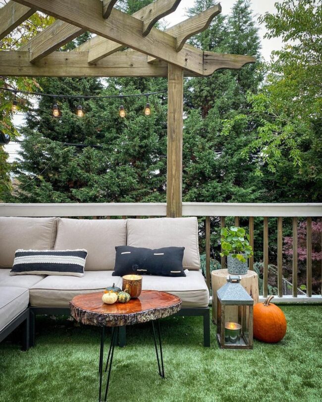 Black-White Wooden Pergola