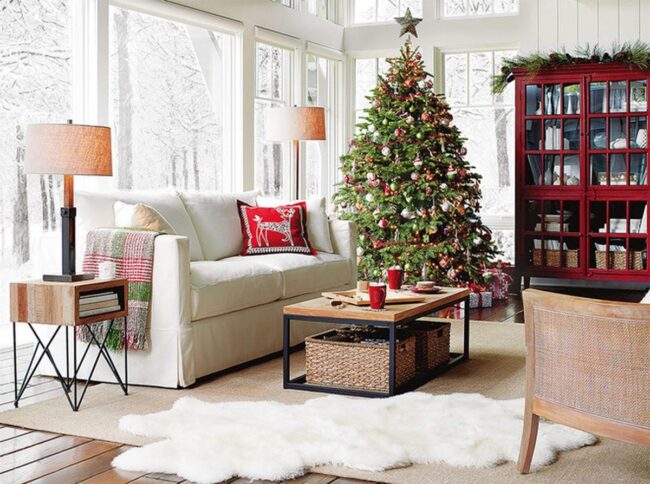 Red Winter Cabin Decor
