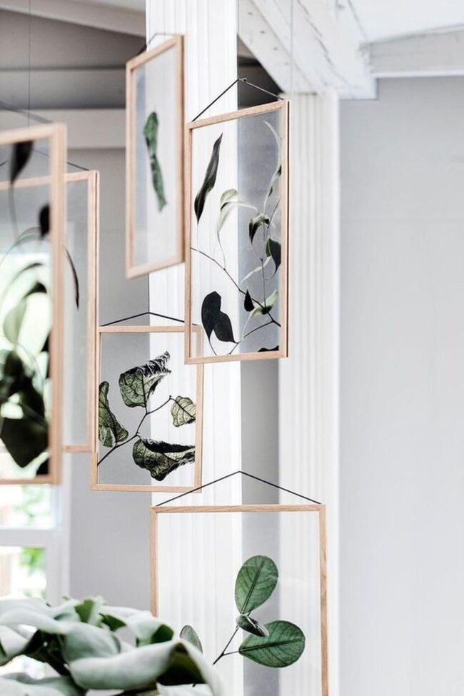 Green Glass Framed Botanicals