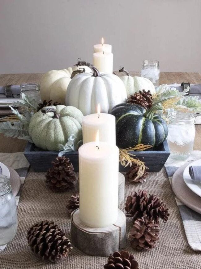 Autumnal Pinecone Tablescape