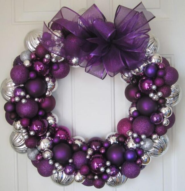 Purple Silver Shimmer Wreath