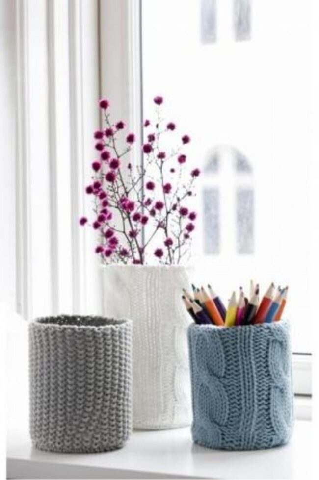 Blue Knit Containers