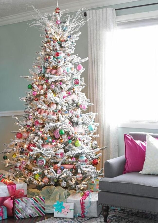 Flocked White Christmas Tree