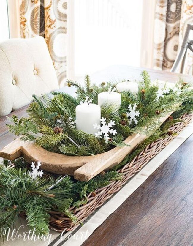 Pine Snowflake Centerpiece