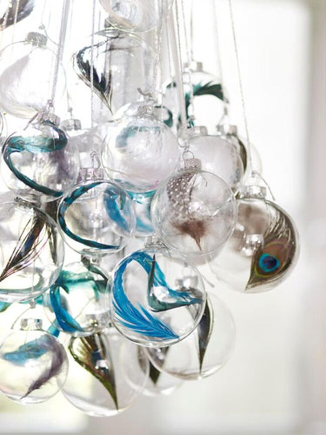 Glass Feather Crystal Spheres