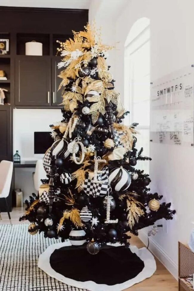 Black White Christmas Trees