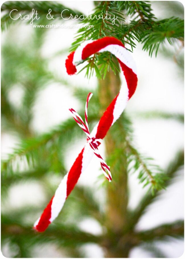 Yarn Candy Canes Charm