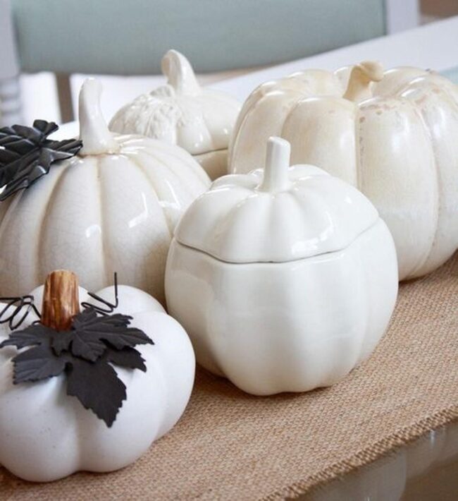 White Ceramic Pumpkin Symphony
