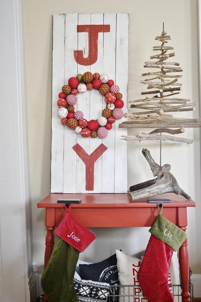 Festive Red Wooden Joy