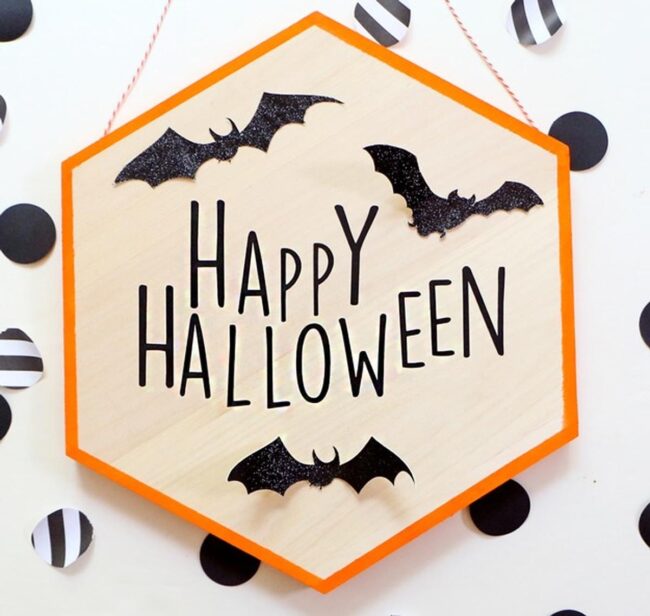Black Bat Glitter Signs