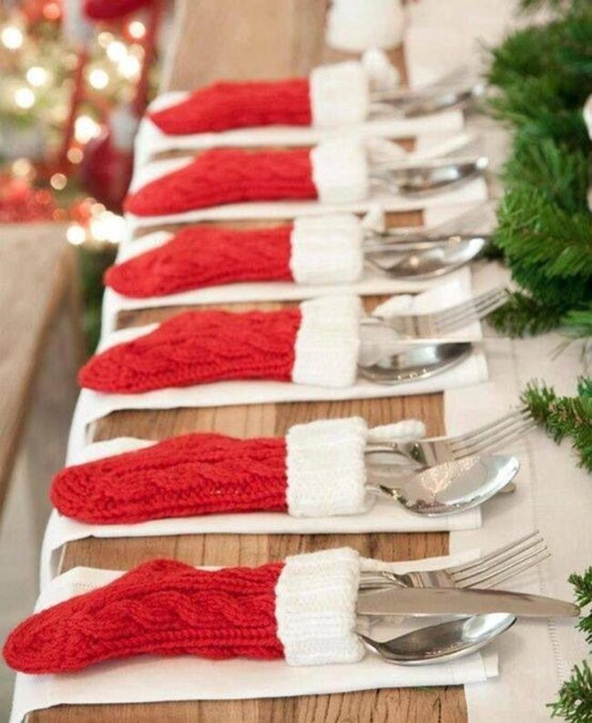 Red Knitted Utensil Warmers
