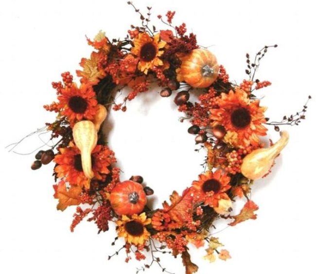 Sunflowers Pumpkin Wreath