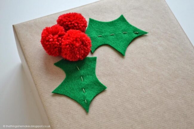 Festive Pom-Pom Wrapping