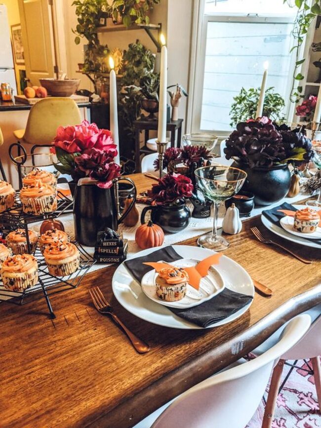 Copper Wood Ceramic Scene