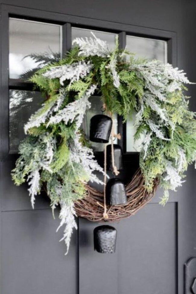 Green Pine Winter Door