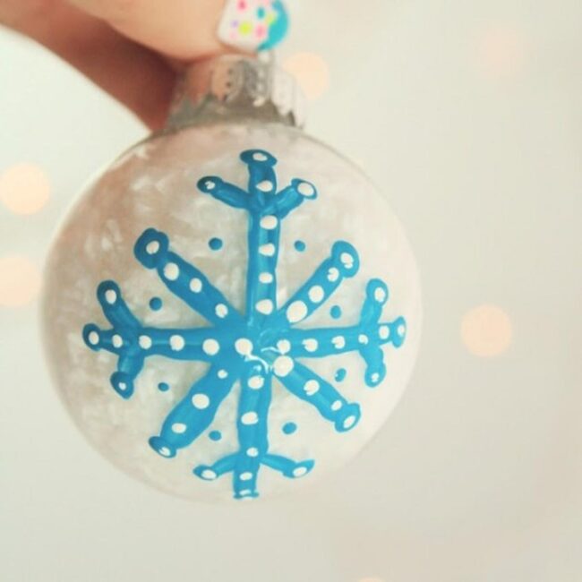 Snowflake Glass Ornaments Shine