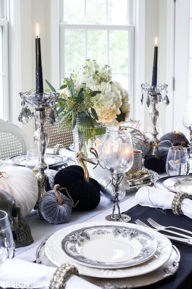 Pumpkin Silver Tablescape