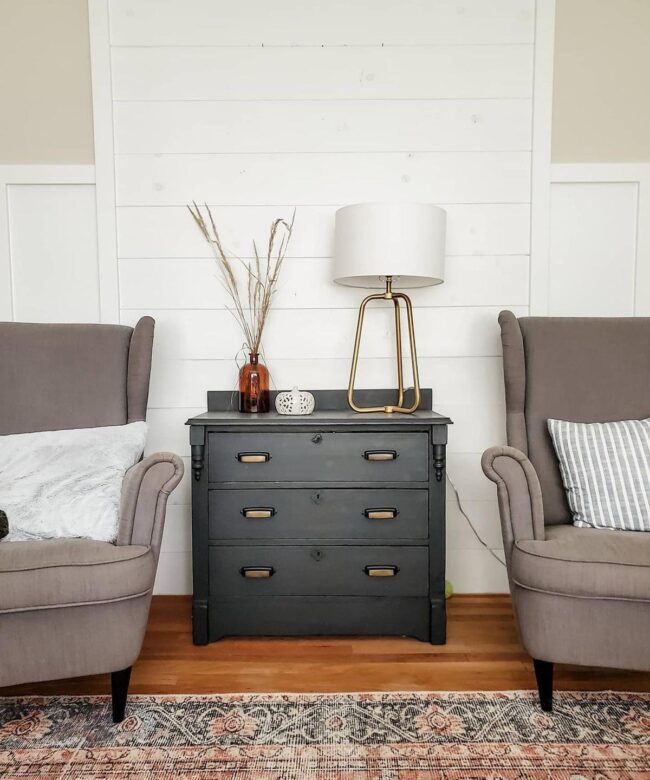 Gray Stripe Armchair