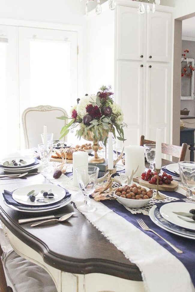 Coastal Navy Fabric Dining