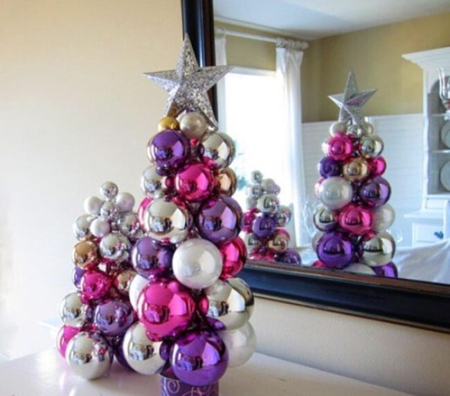 Colorful Metallic Christmas Trees