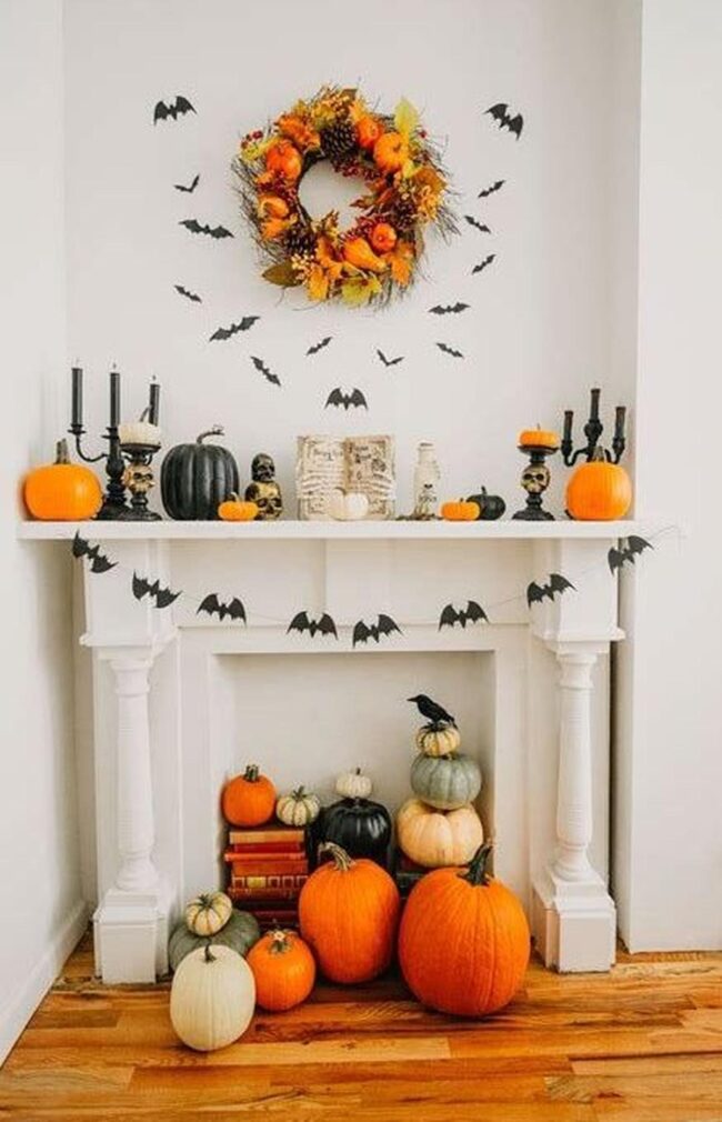 Haunting White Fireplace