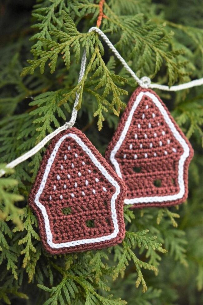 Crocheted Pine Ornaments