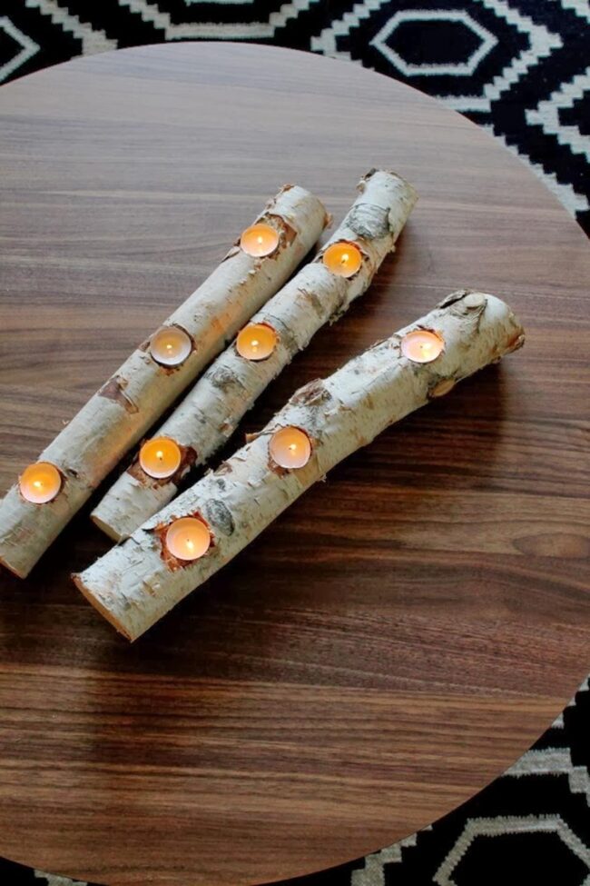 Birch Candle Sculpture