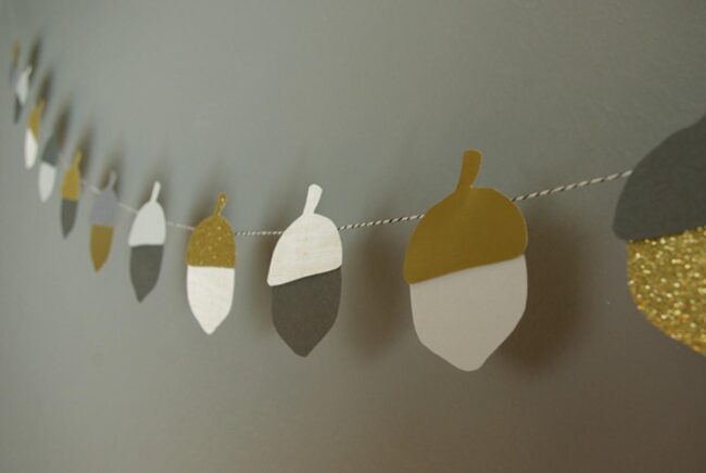 Gold Paper Acorns