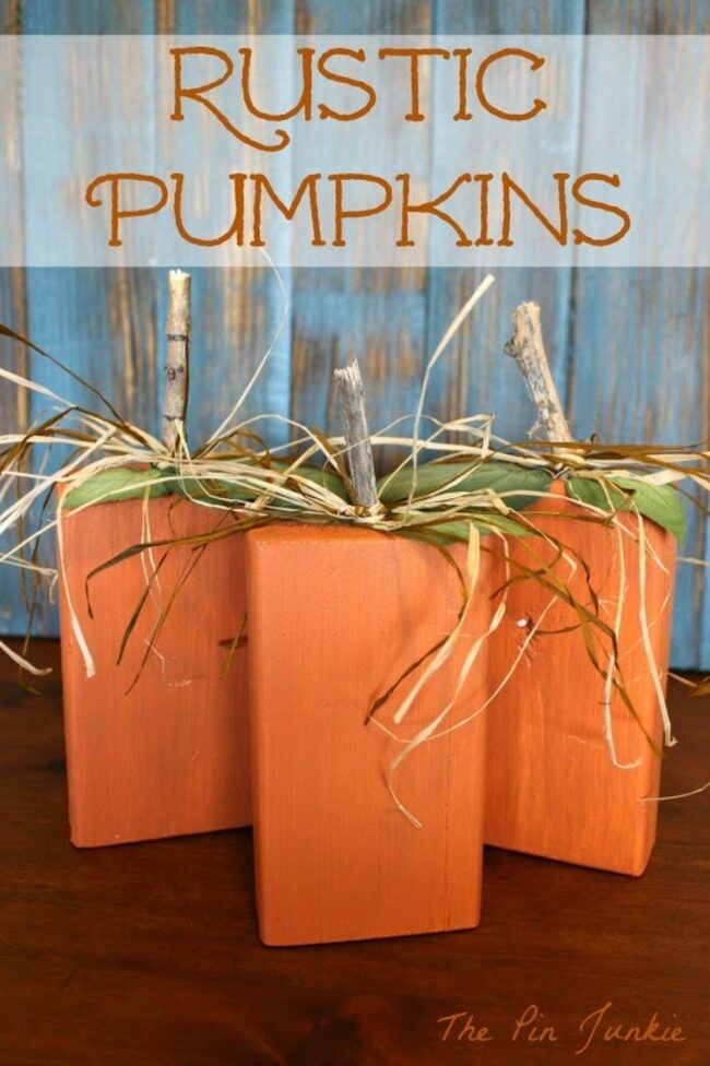 Wooden Pumpkins Orange Symphony