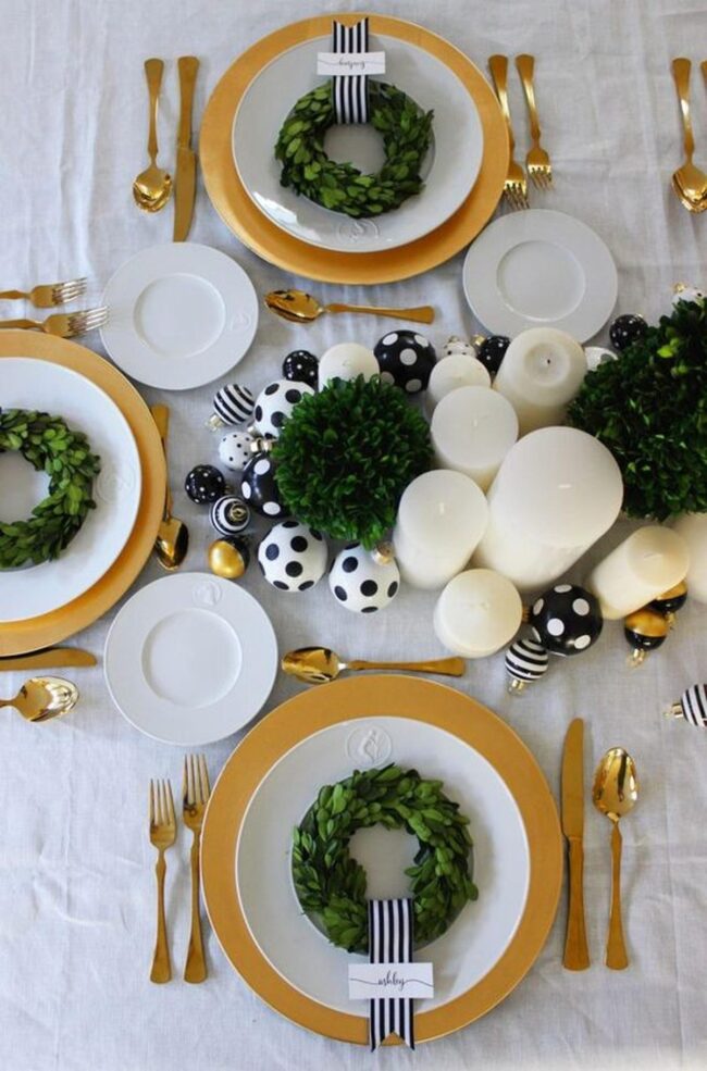 Green Gold Tablescape