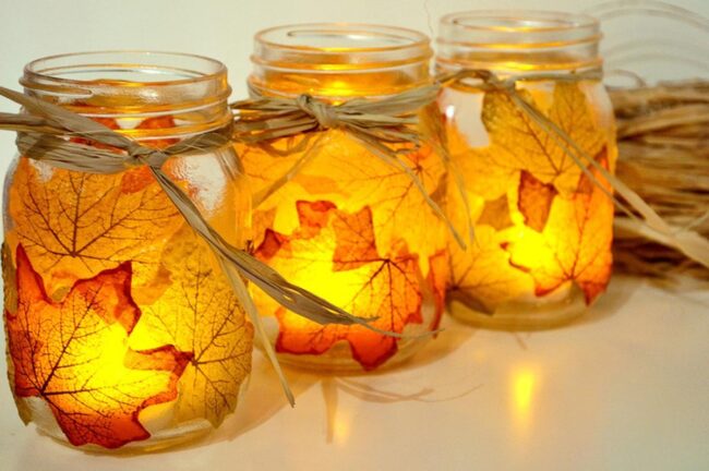 Amber Leaves Lantern