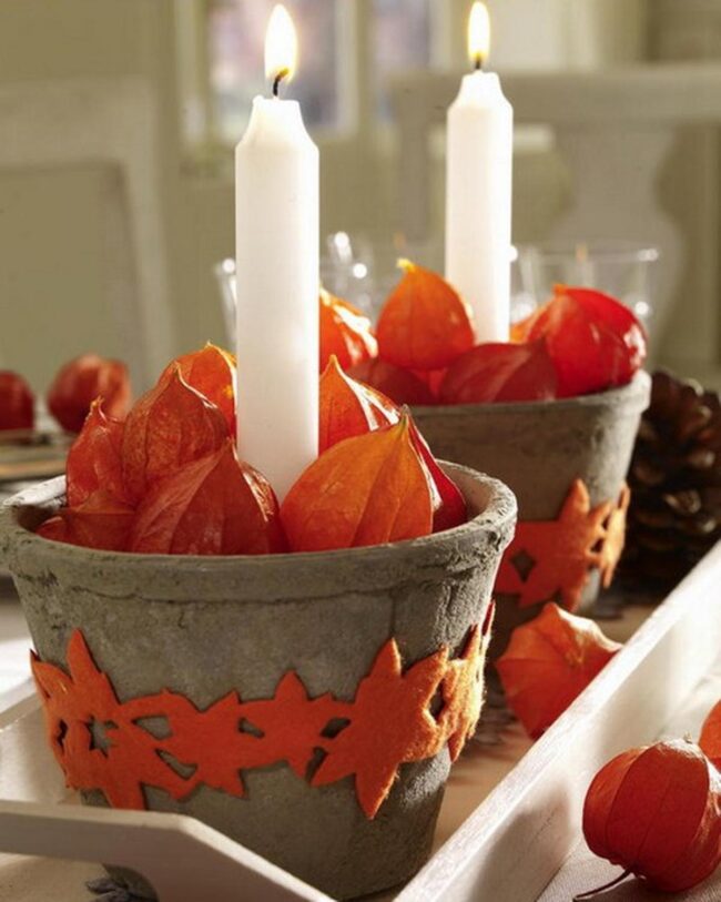 Burnt Orange Ceramic Centerpiece