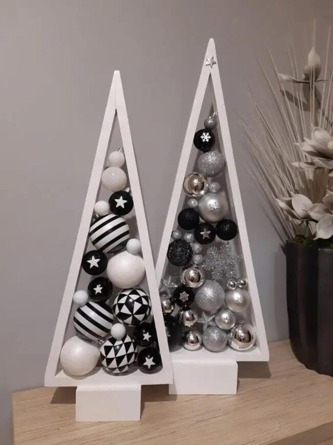 Geometric Silver Ornamental Display
