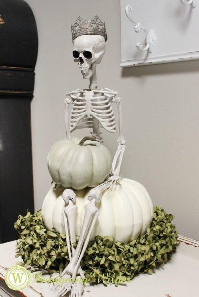 Whimsical Skeleton Pumpkins