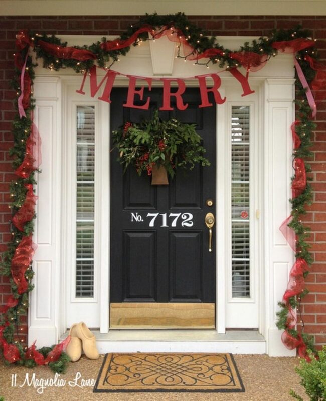 Festive Black Door Welcome