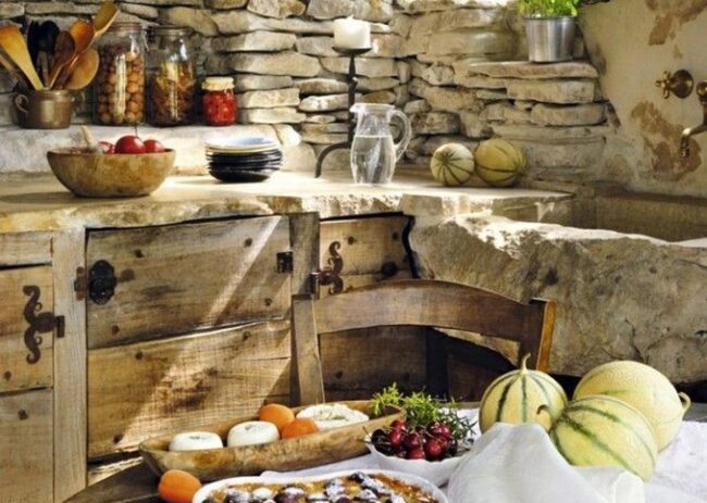 Stone Wood Kitchen Glow