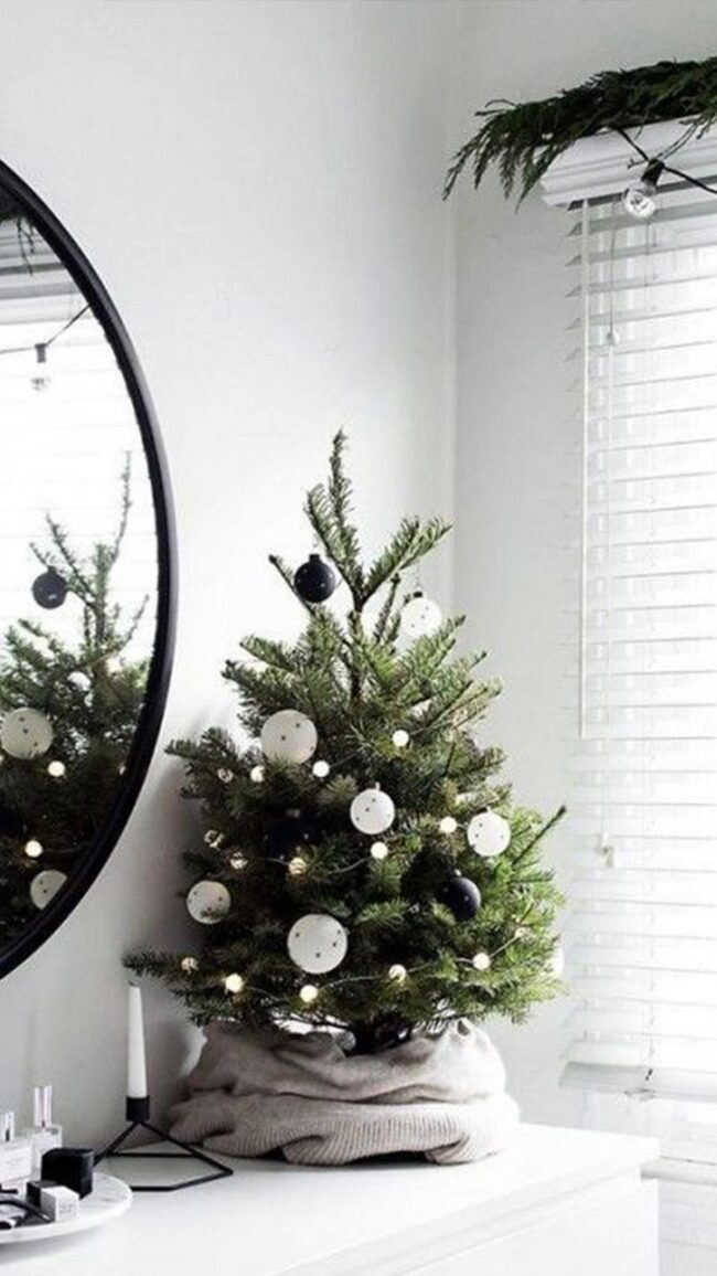 Black White Christmas Corner