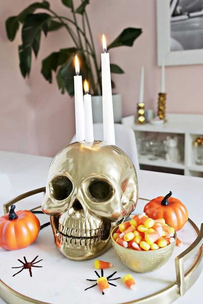 Skull Gold Halloween Accents