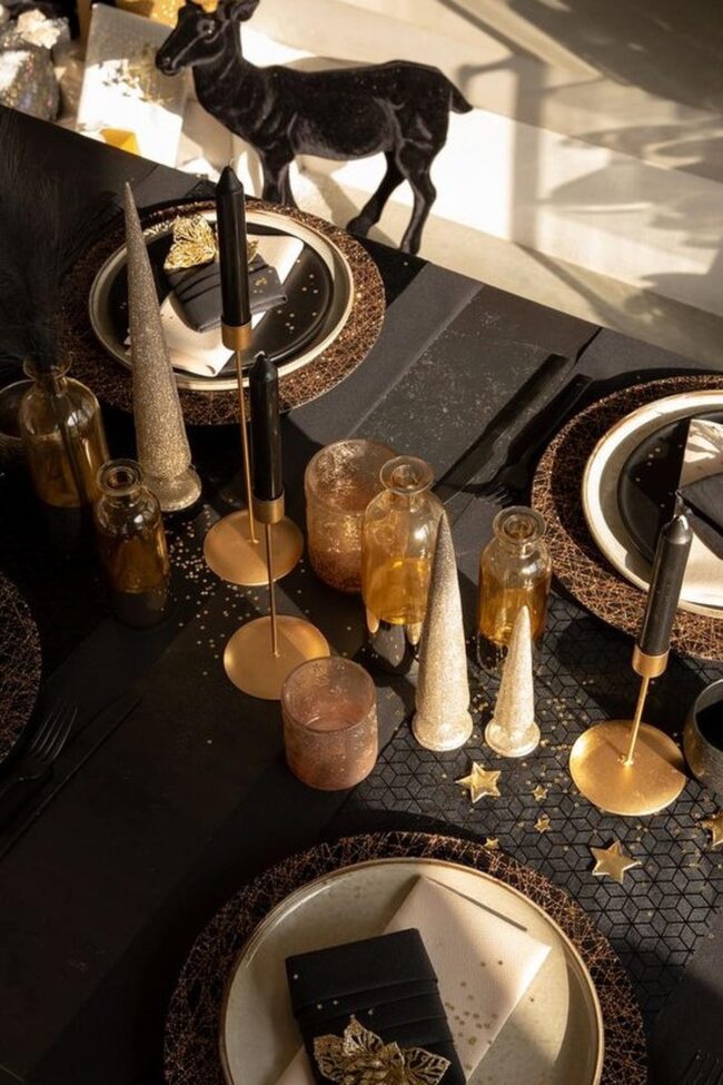 Black Gold Celestial Tablescape