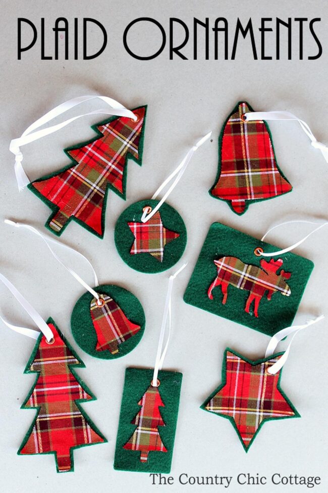 Plaid Woodland Christmas Ornaments