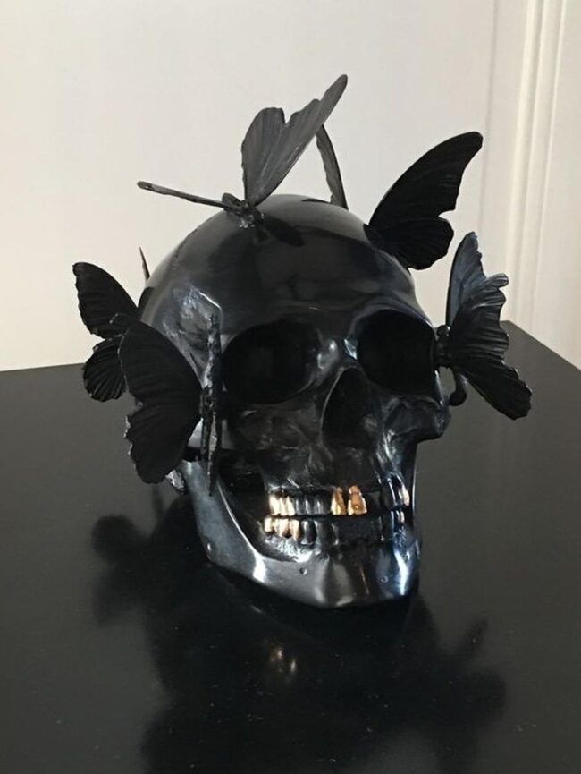 Obsidian Butterfly Skull