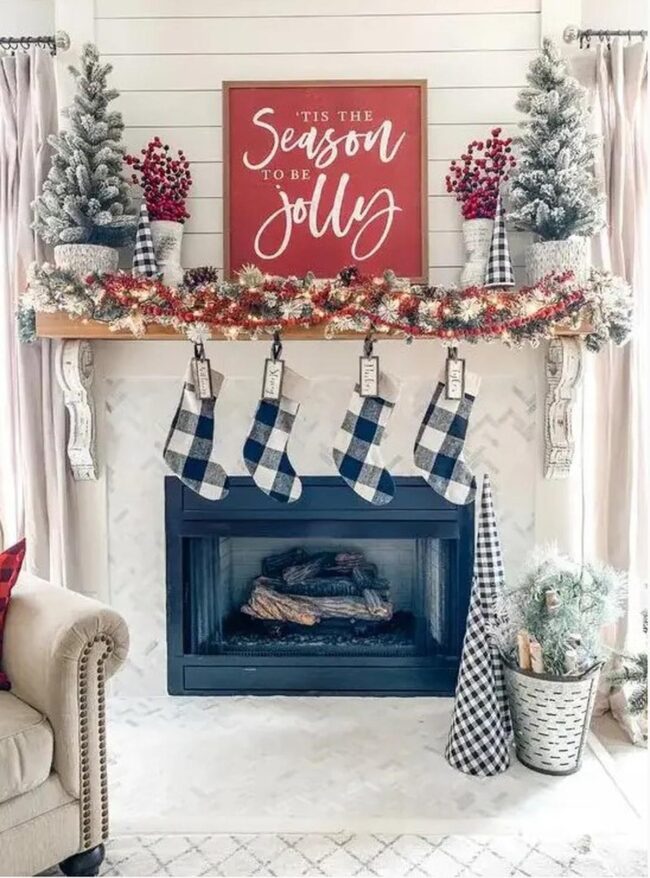 Festive Fireplace Flourish